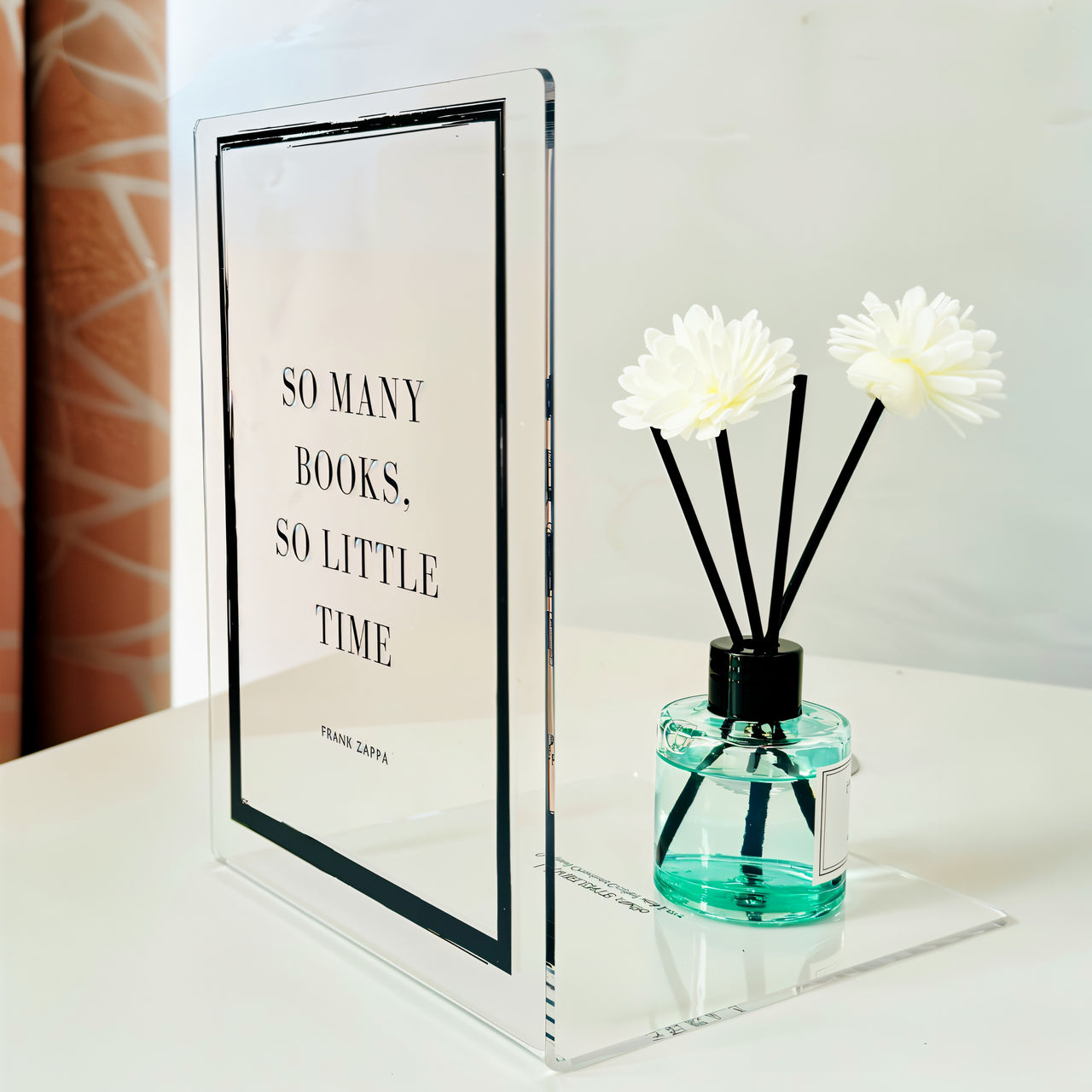 Stylish Acrylic Bookend with Inspirational Quotes Book Holder Perfect for Home and Office