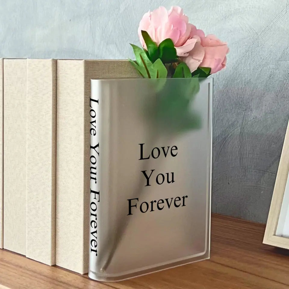 Custom Home Decor Book Vase Made-To-Order Gift Personalized with Chosen Text or Beloved Literature