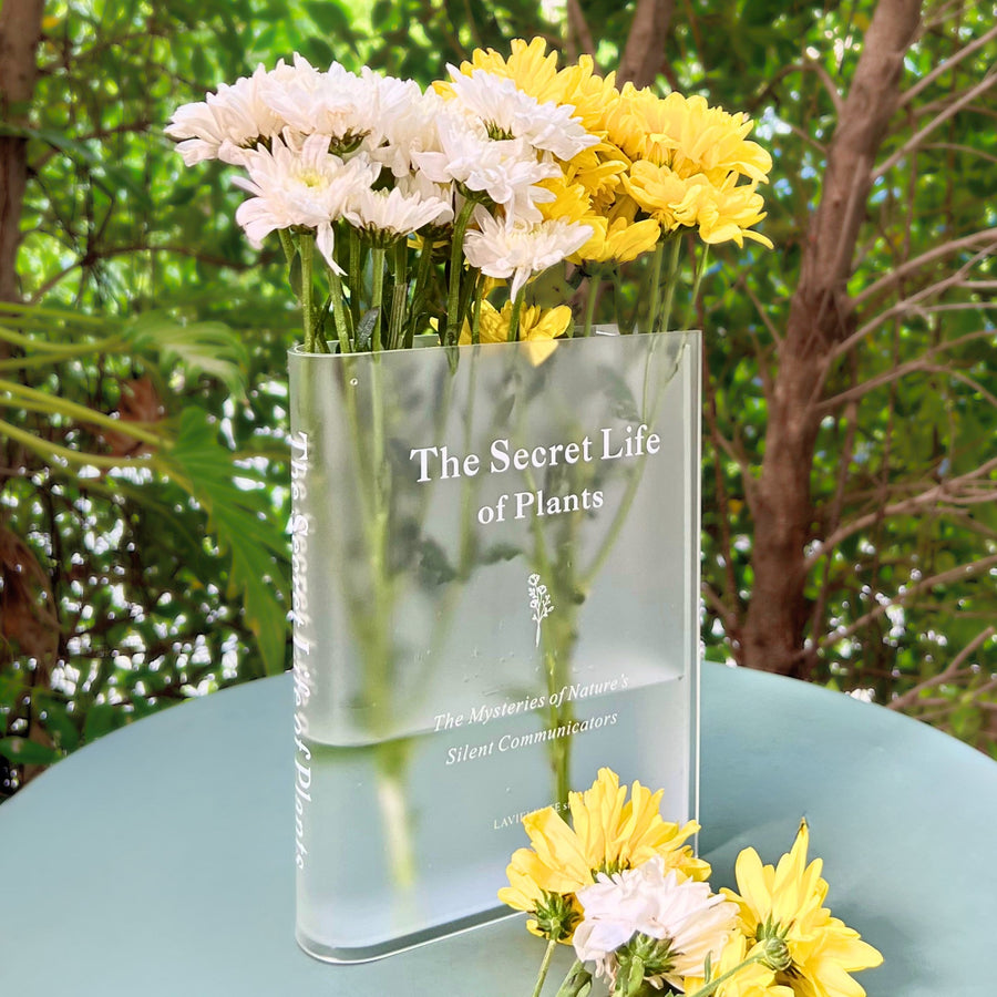 The Secret Life of Plants Acrylic Book Vase Unique Home Decor for Book and Flower Lovers