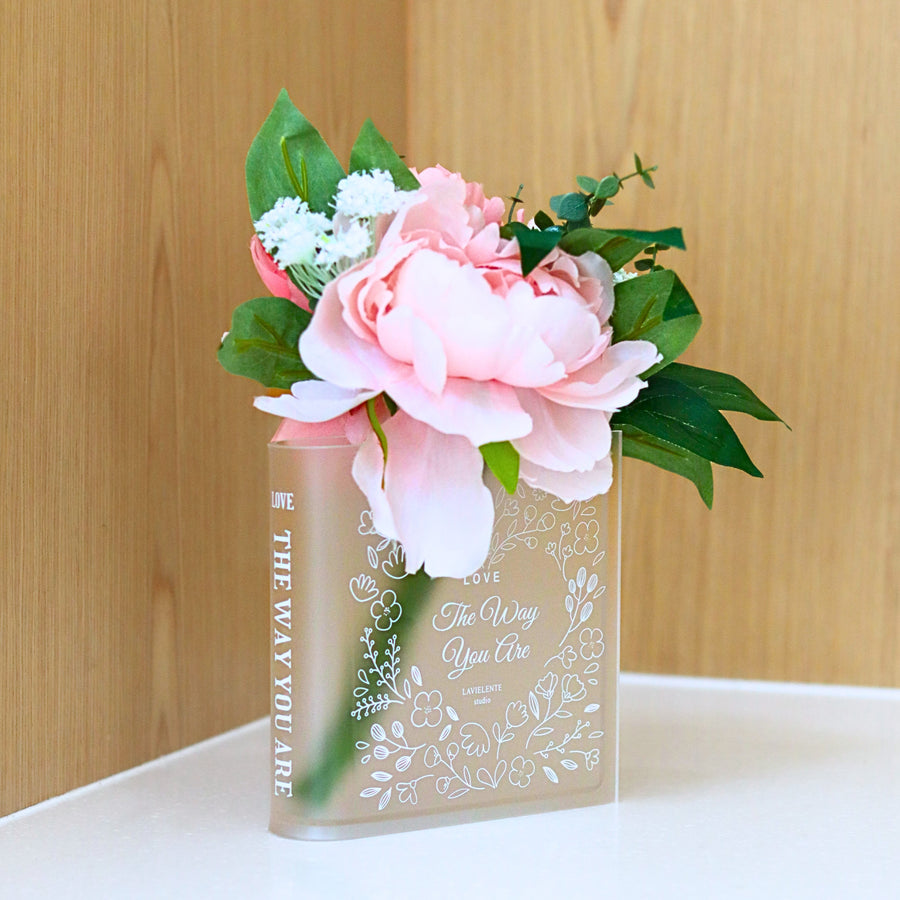 Blooming Acrylic Book Vase Home Decor Gifts for Book Lovers and Readers