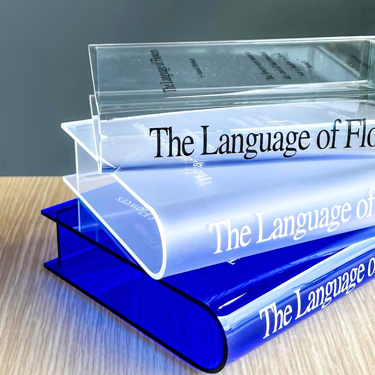 The Language of Flowers Acrylic Book Vase Unique Home Decor for Book and Flower Lovers for Events, Birthdays, and Housewarmings