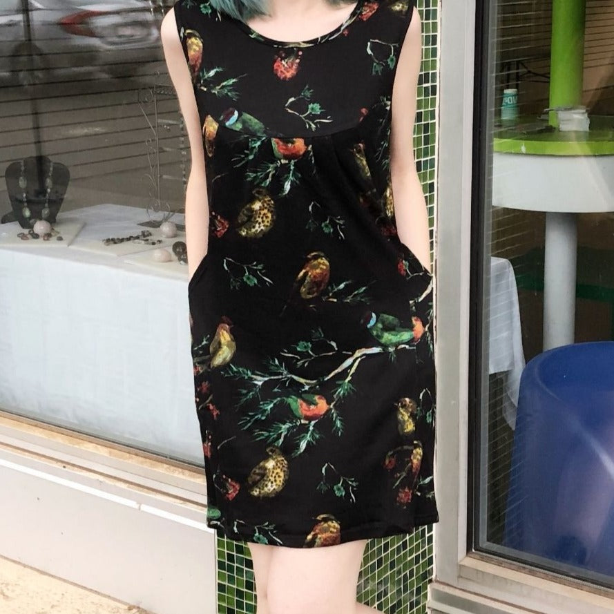 Pattern Shift Dress for Women Soft Stretchy Jersey Fabric Unique Print Casual Fall Dress w/Pockets