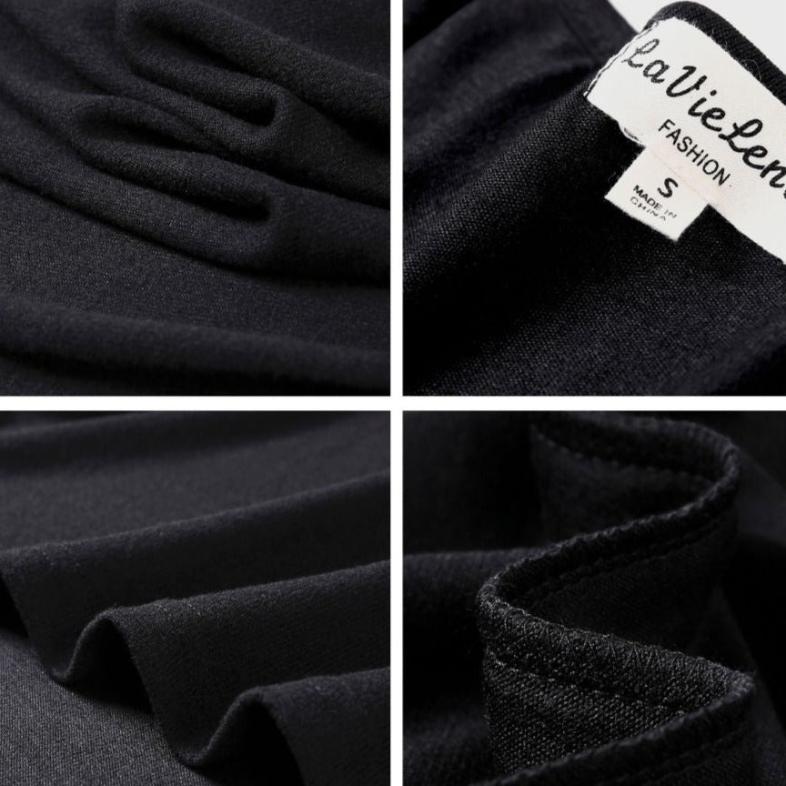 Black Women Tunic Tops Casual Soft Long Sleeve Loose-Fitting Oversized Shirts Hi-Lo Hem